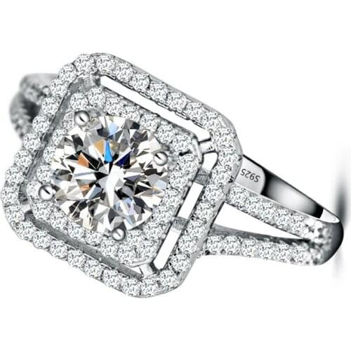 MADALENA SARARA AAAA Cubiz Zirconia Ring Sterling Silver 925 Ring Classical Shape Stone Ring For Women Jewelry