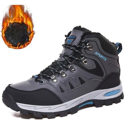 Unisex Snow Boots Warm Plush Mens Boots Waterproof Non-slip Winter Boots Outdoor Men Hiking Boots Work Shoes Men Sneakers 36-46