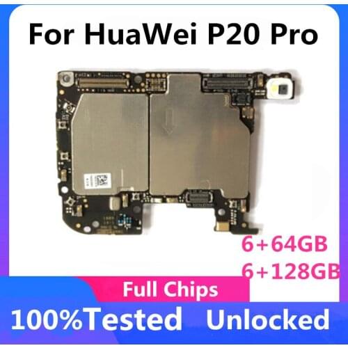 100% Unlocked For Huawei P20 Pro Motherboard Original Mainboard For Huawei P20 Pro 64gb 128GB Logic Board WIth Full Chips
