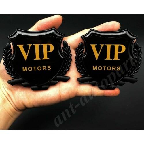 2pcs Metal VIP MOTORS Luxury JDM JP Car Trunk Window Emblem Badge Decal Sticker