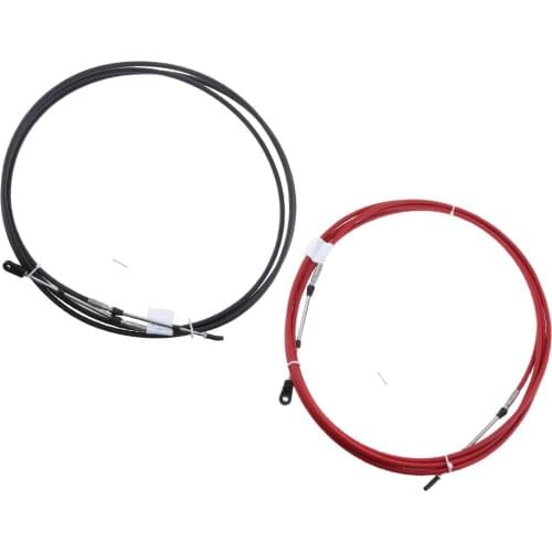 2X Universal Throttle Cable Black FIT FOT Marine Yachts Motor Control Lever- 8 FT