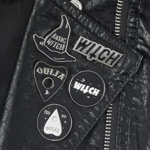Basic Hat Pin Ouija Brooches Witchcraft Wicca Pagan Magic Lapel pins Halloween Jewelry Brooches for women Female