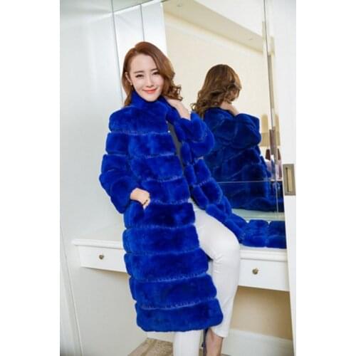 Free shipping new fashion show style rex rabbit Fur Coat Women very Long rex rabbit fur jacket winter fur big size J715
