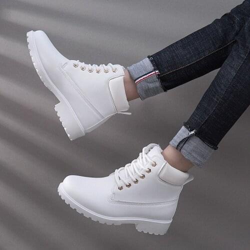 Ankle Boots For Women 2021 New Brand Snow Boots Fashion Warm Winter Boots Women Solid Square Heel Shoes Woman Plus Size 36-41