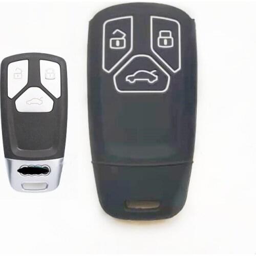Silicone Car Key Case Cover Keychain Keyring For Audi A6 A5 Q7 S4 S5 A4 B9 A4L 4M TT TTS RS 8S 2016 2017 2018 Car Accessories