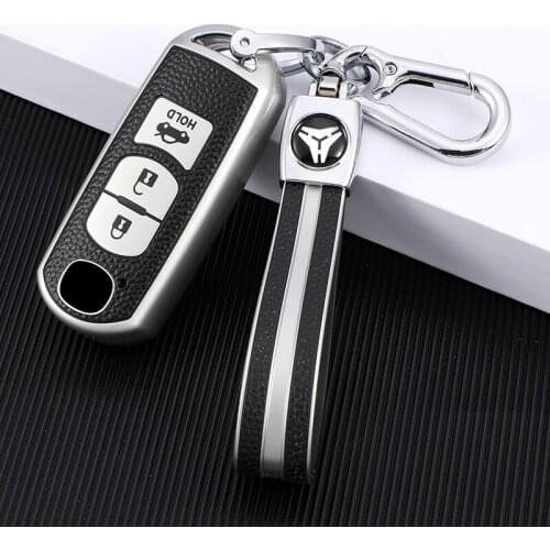 For Mazda 2 3 5 6 Axela Atenza Demio CX-3 CX-4 CX-5 CX-7 CX8 CX-9 MX5 Leather TPU Car Cover Fob Case Holder Keychain Protector