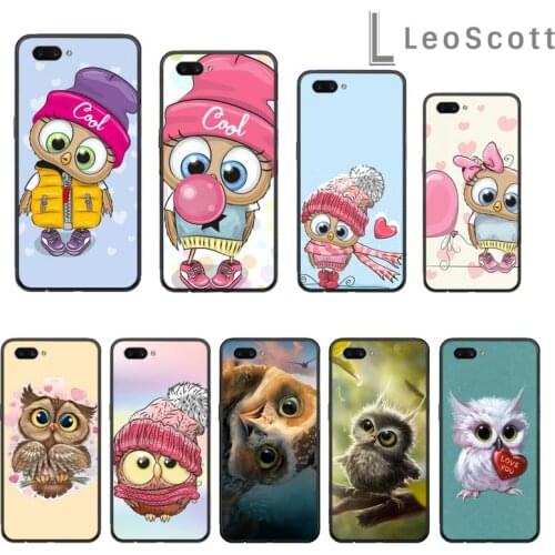 Cute Owl cartoon Coque Shell Phone Case For OPPO F 1S 7 9 K1 A77 F3 RENO F11 A5 A9 2020 A73S R15 REALME PRO