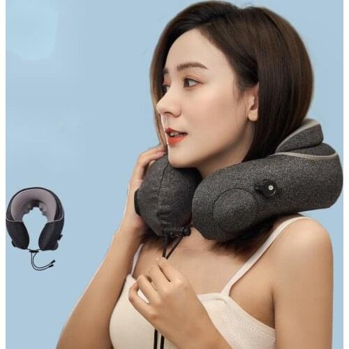 Household press inflatable U-shaped cervical massage pillow intelligent electric neck kneading massager multi-speed adjustment