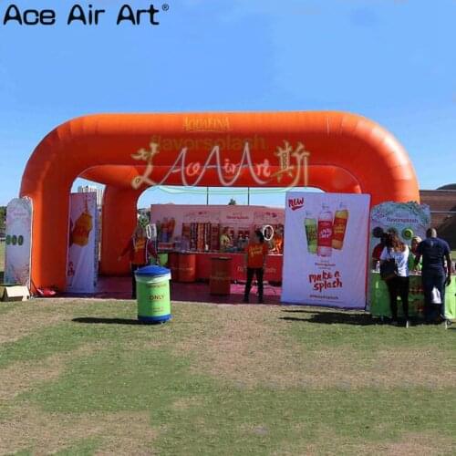 Giant commercial use inflatable arch tent two arches with roof for shelter and promotion place