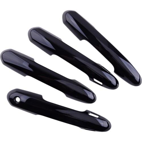 4pcs/Set Glossy Black Car ABS Plastic Exterior Door Handle Cover Trim with Smart Keyholes Fit for Toyota RAV4 2019 2020 2021