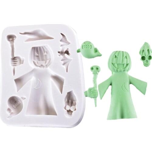 Halloween Magic Skull Cooking Tools Fondant Cake Decorating Silicone Molds For Baking Of Kitchen Accessories Candy Resin Craft