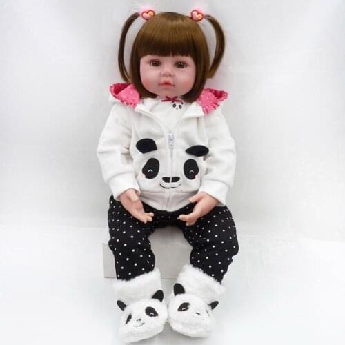 48cm Reborn Girl Dolls Soft Silicone Vinyl Reborn Girl Plamates House Child Reborn Toys Dolls Dolls reborn Silicone Bo O7I3