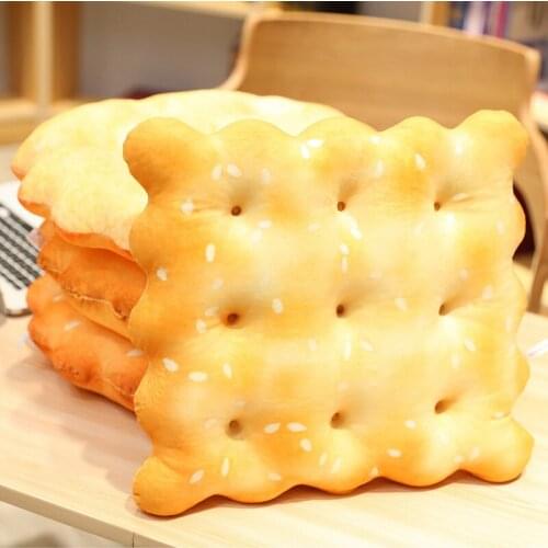 Hot 38/40CM Simulation Biscuits Pillow Plush Cushion Plush Toy Doll Kids Home Decor Biscuits Seat Cushion Chair Car Seat Cushion