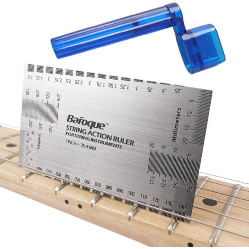 String Gauge Action Ruler Guide Setup Measuring Luthier with Electric Guitar Bass for String Instruments New 42 B