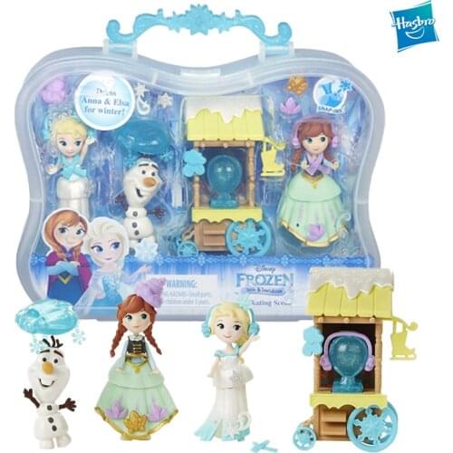 Hasbro Frozen and Snow Winter Fair Theme Mini Princess Doll Pvc Action Figures Anime Dolls Figurines Girls Kids Toys Gift