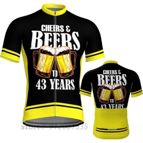 Mens Short Sleeve Beer Cycling Jersey Bike Top Mountain Bike MTB Road Bike Quick Dry Sports Clothing