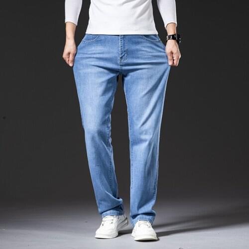 Mens winter classic jeans 201 new Business casual stretch mens jeans classic style men Brand clothing Large size 28-46