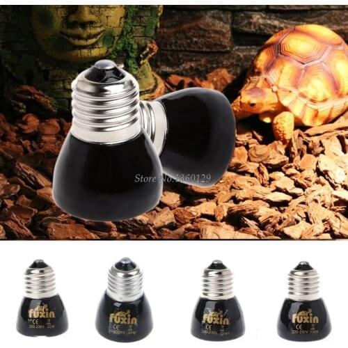 25W 50W 75W 100W E27 Pet Heating Lamp Black Infrared Ceramic Emitter Heat Light Bulb Pet Brooder Chickens Reptile Lamp 220-240V