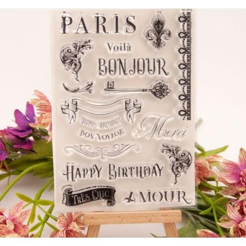French Words Transparent Clear Silicone Stamp/seal for DIY Scrapbooking/photo Album Decorative Clear Stamp Sheets T1549