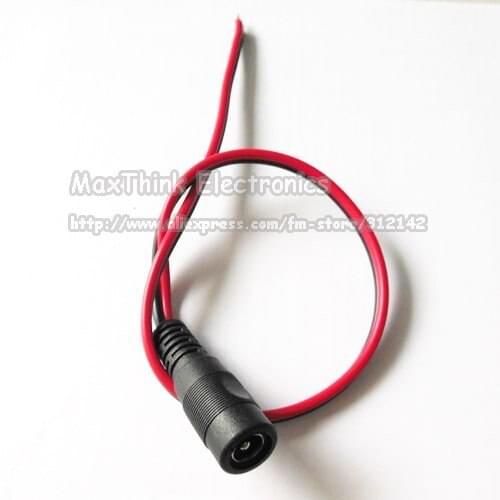 DC female Lead , pigtail for CCTV camera power , Female 5.5* 2.1mm 12V DC Power Plug Lead, 100pcs,Free shipping