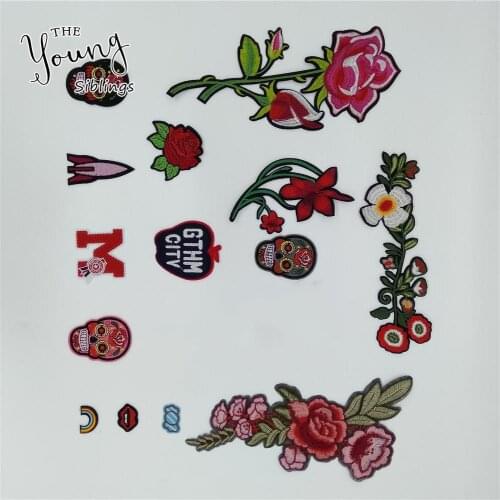 Different style Hot Fashion Hot melt Adhesive Applique Embroidery Patches Stripes DIY Sewing Ornamentation Badges Accessories