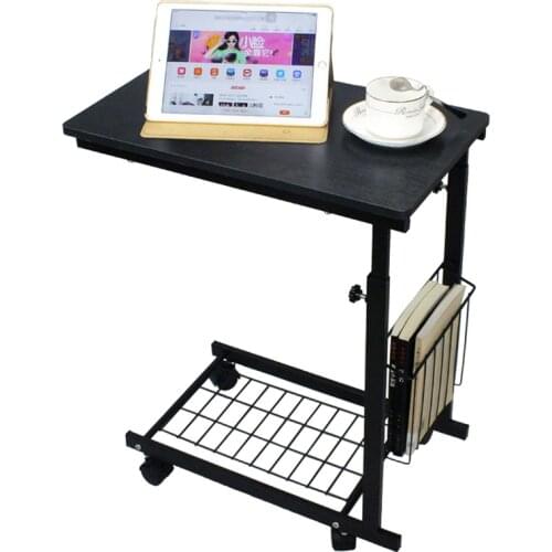 Height adjustable tea table side end table for office Laptop desk coffee table magazine shelf small movable home furniture