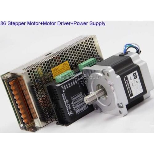 Free Shipping Hot Sale 2-Phase Hybrid Nema 34 Stepper Motor 86 3N.m 3.0A Shaft Diameter 14mm+HD542 Motor Driver+Power Supply