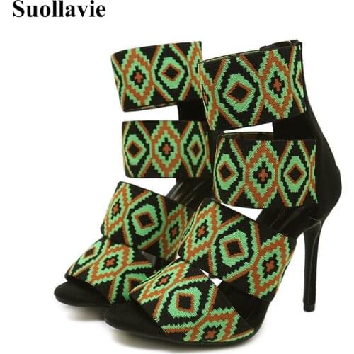 Suollavie 2021 Modern Sandals Colorful Fish Mouth High Heels 11CM Women Sexy Nightclub Womens Boots Size 35-40