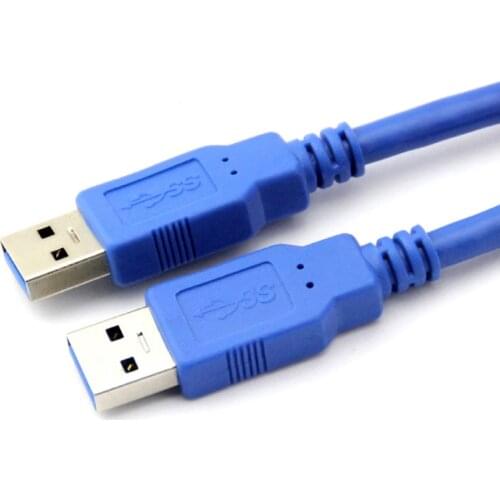 2019 Super Speed USB 3.0 Type A Male to Type A Male Extension Data Sync Cord Cable Blue For Radiator Hard Disk USB3.0 Data Cable