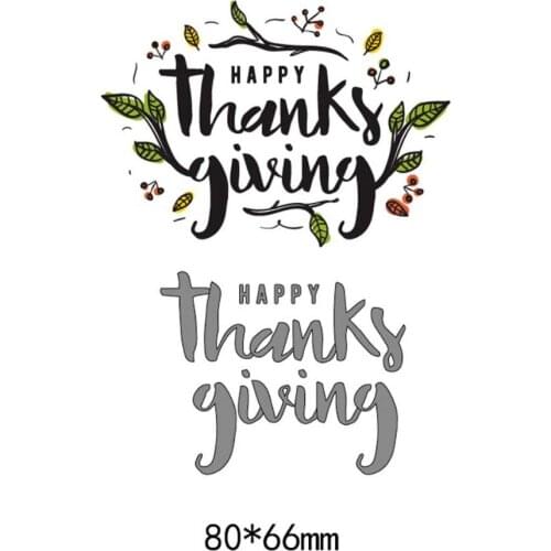 Letters thanks giving Metal Cutting Dies Stencils For DIY Scrapbooking Decorative Embossing Suit Paper Cards Die Cutting album