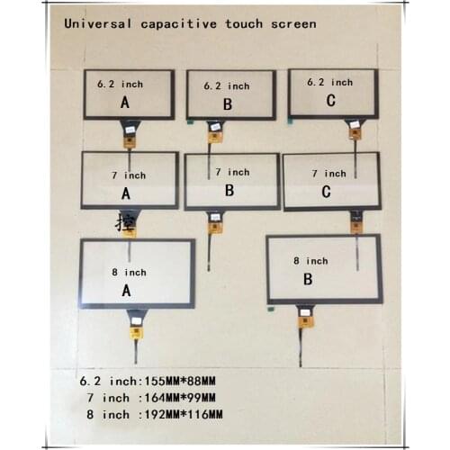 New version 6.2 inch 7 inch 8 inch touch screen universal capacitive navigation screen DVD car navigation screen IC:GT911 6 pin
