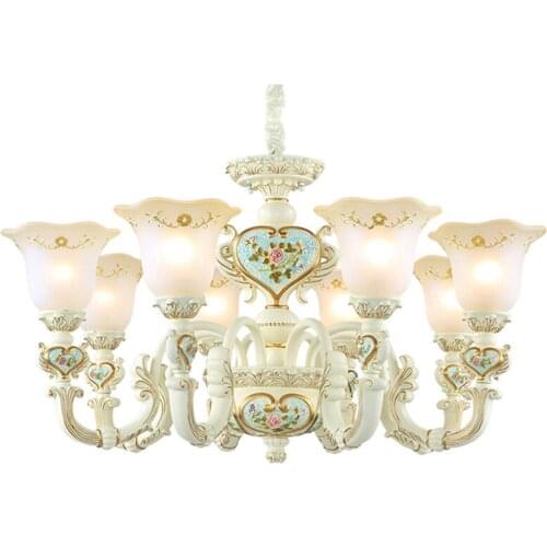 Vintage Restaurant Lamp European Chandelier For Living Room Bedroom Chandeliers 220v Hotel Glass Chandelier Modern hanging light