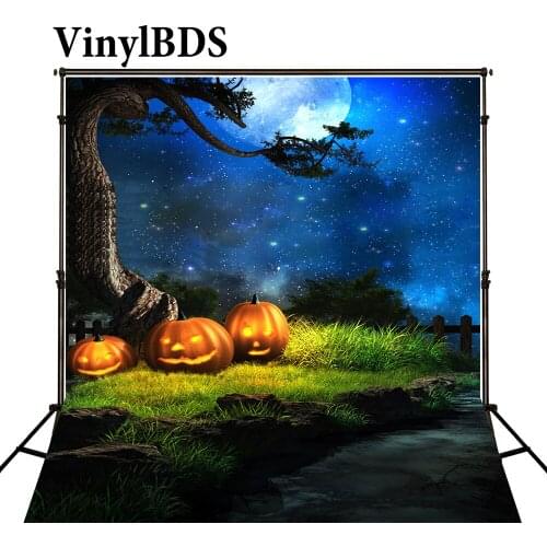 VinylBDS Photo Background Halloween Pumpkin Background Forest Fairy Tale Backdrop Newborn Photography Backgrounds for Studio