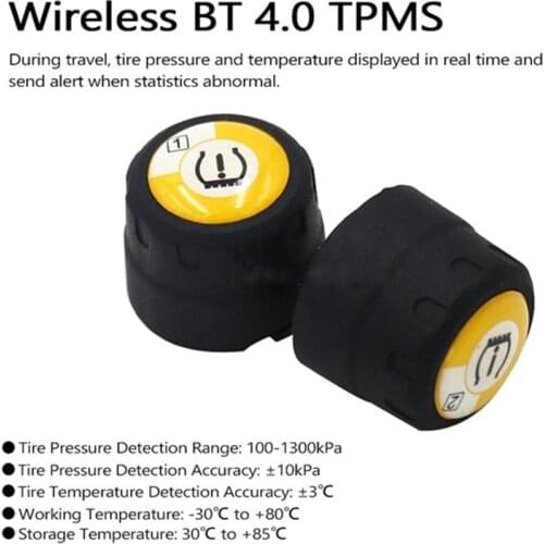 TPMS Bluetooth 4.0/5.0 External Tyre Pressure Sensor 2/4 Motorcycle Car Tire Pressure Monitor Detector Support IOS Android Phone