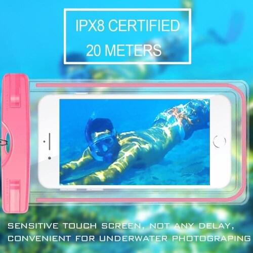 Waterproof Mobile Phone Case For Huawei Honor 8C 8X Clear PVC Sealed Underwater Luminous Dry Pouch Cover For Huawei Honor 9