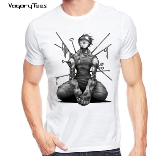 Zabuza Ninja White T Shirt Men Homme Anime Shirt Brand Casual Streetwear Harajuku Fashion O-Neck Mens Tshirts