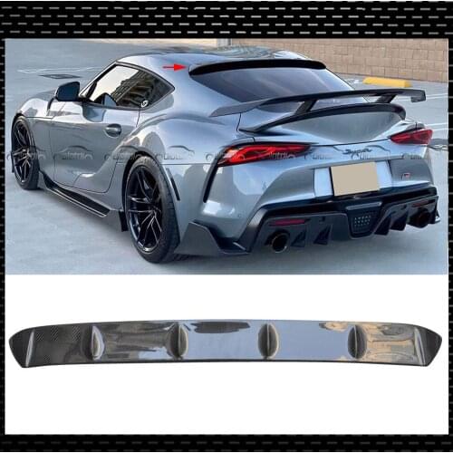 A90 MK5 Rear Roof Spoiler Real Carbon Fiber Rear Trunk Lip Spoiler For TOYOTA Supra GR A90 Coupe 2019UP A Style Wing Car Styling