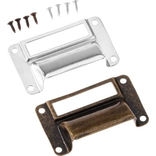 1pc 66*39mm Furniture Cabinet Drawer Box Case Bin Tag Label Pull Frame Handle File Name Card Holder