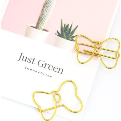 10pcs Gold Butterfly Shaped Paper Clip Clamp Safety Paperclip Decoration File Storage Pin Photo Folder Bookmark Binding Supplies