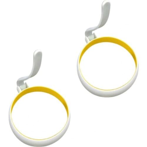 2 Pcs/Set Eggs Ring Round Non-stick Nylon TPE Creative Omelet Fryer Ring for Kitchen Eggs Ring