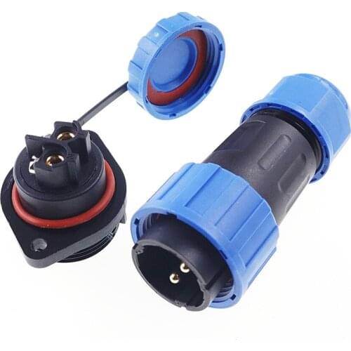 2 Pcs Waterproof Connector IP68 Aviation SD/20 Back Nut Flange Solder Free Cable Plug Socket Female 1/2/3/4/5/6/7/910/12/14 Pin