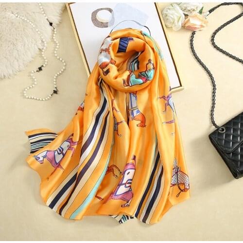 2021 Brand Designer Silk Scarf Female Foulard Bandana Long Shawls Wraps Winter Neck Scarves Pashmina Lady Hijab Luxury New