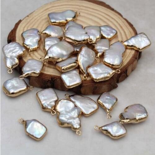 5pcs/lot Natural Freshwater Pearl Shaped Connector Charms For DIY Handmade Jewelry Making Accessories