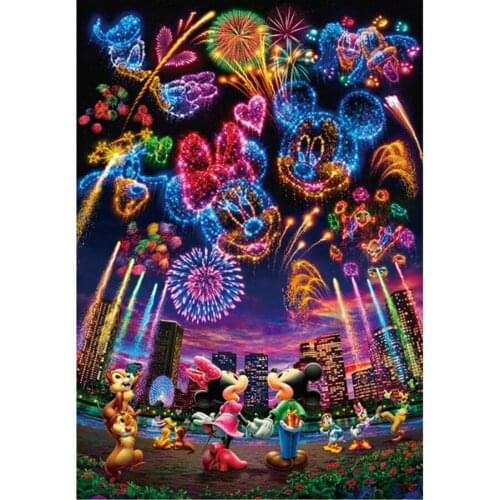 5D DIY Diamond Painting Disney Mickey Minnie Fireworks Diamond Embroidery Diamond Mosaic Kit Childrens Home Decoration Gifts