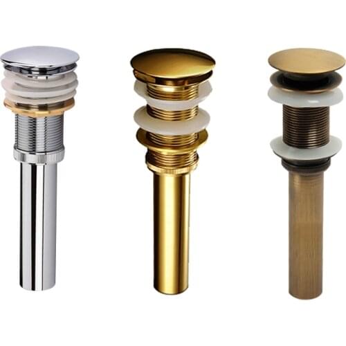 FREE SHIP BAATHROOM Pop Up Drain with overflow 1 5/8" Vessel Sink Strainer Chrome Color ,Gold or Antique bronze