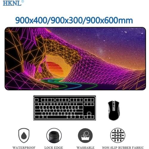 Mouse Pad Large Retrowave Game Table Desk Accessories Mause Pad Pc Gaming Mousepads Desktop Computer Mouse Xxl Gaming Mat 90x40
