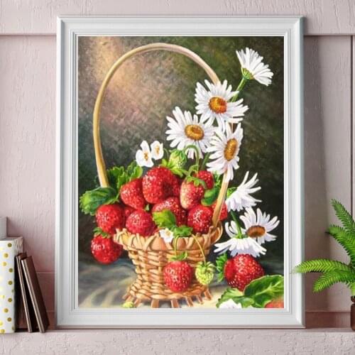 DIY 5D Diamond Painting Fruit Flowers Landscape Cross Stitch Kits Full Drill Embroidery Mosaic Art Picture of Rhinestones Gift