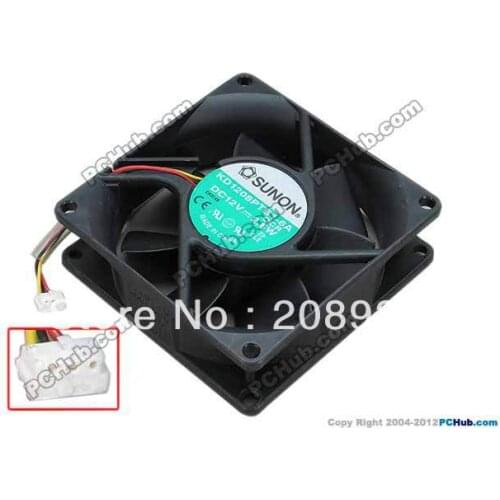 For SUNON KD1208PTB1-6A 8025 8CM chassis fan 12V 2.6W Dual Ball 2-wire / 3-wire+cooling fan