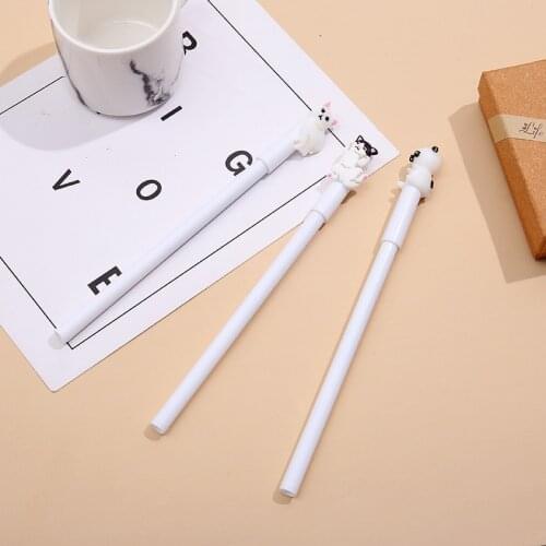 40 PCs Creative Cartoon Neutral Pen Cat Carbon Neutral Pen Student Stationery Wholesale Kawaii School Supplies