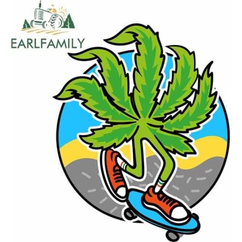 EARLFAMILY 13cm x 10.8cm For Leaf Skater Windshield Car Stickers Occlusion Scratch Decal Vinyl Material Suitable For VAN RV JDM